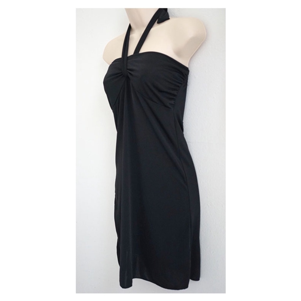 Sexy black halter dress